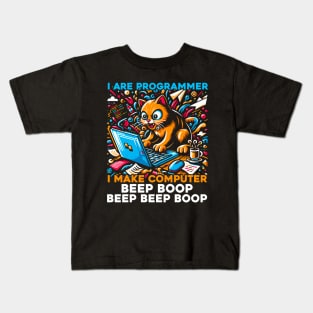 I Are Programmer Computer Cat Beep Boop I Funny IT Classic Kids T-Shirt